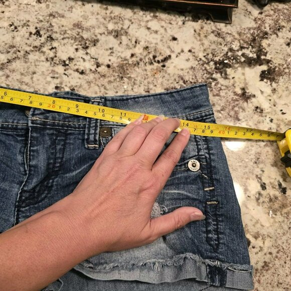 Set Lot Of 2 YMI + ZD Juniors jean shorts, bundle size 9, cotton Distressed Y2K - Picture 10 of 16